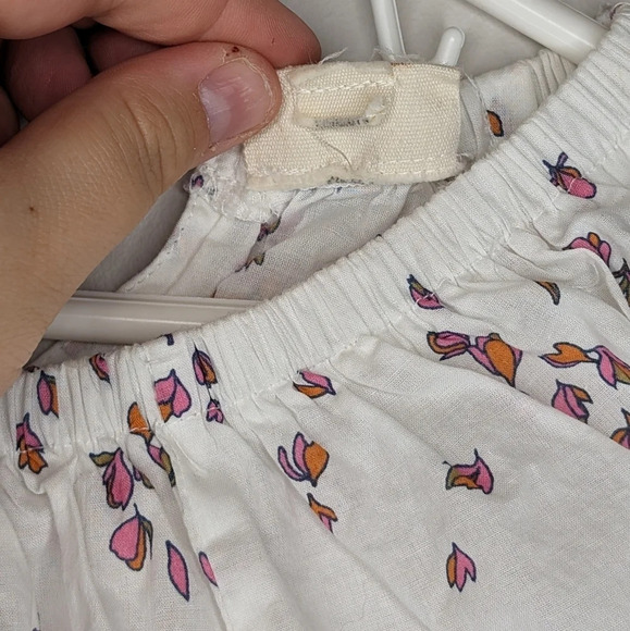 Ana Flowy  White 100% Cotton Pilgrim Top Floral Red Detail Sleeve Medium - Picture 6 of 10